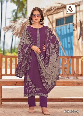 Alok Sonkali Unstitched Suit Premium Viscose Maslin Embroidery with Rayon Bottom And Fancy Digital Print Dupatta Wholesale dress material catalogs