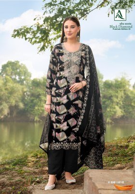 Alok Suit Black Diamond Premium 15 Rayon Embroidered Suit Material dress material catalogs