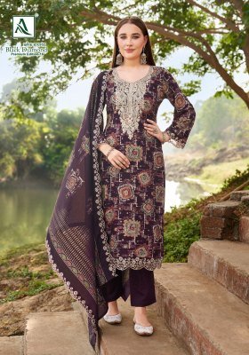 Alok Suit Black Diamond Premium 15 Rayon Embroidered Suit Material dress material catalogs