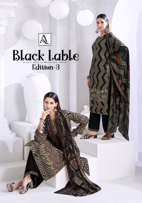 Alok Suit Black lable 3 Unstitched Designer Rayon Salwar Kameez Set Top with Foil Print & Fancy Embroidery, Solid Bottom, Cotton Silk Printed Dupatta  dress material catalogs