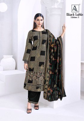 Alok Suit Black lable 3 Unstitched Designer Rayon Salwar Kameez Set Top with Foil Print & Fancy Embroidery, Solid Bottom, Cotton Silk Printed Dupatta  dress material catalogs