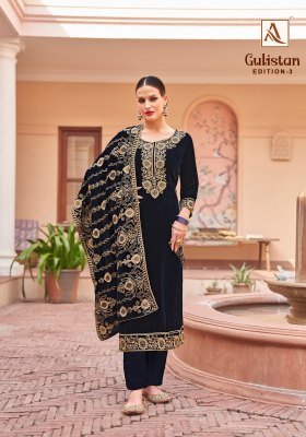 Alok Suit Gulistan 3 Premium Velvet And Pashmina Designer Embroidery Wholesale Collection dress material catalogs