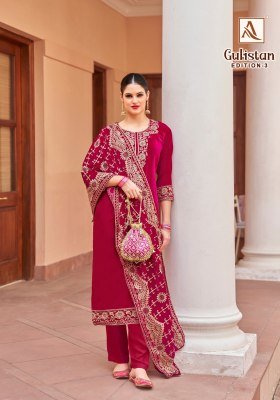 Alok Suit Gulistan 3 Premium Velvet And Pashmina Designer Embroidery Wholesale Collection dress material catalogs