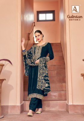 Alok Suit Gulistan 3 Premium Velvet And Pashmina Designer Embroidery Wholesale Collection dress material catalogs