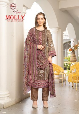 Alok Suit Harshit Fashion Hub Molly Premium Cambric Pakistani Dress Top Swarovski Diamond Work  Cotton Bottom And Nazneen Dupatta Wholesale dress material catalogs