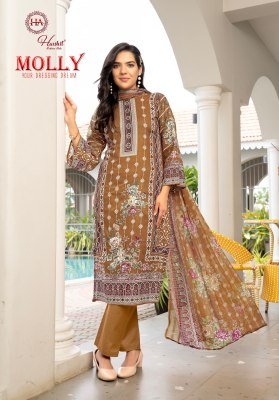 Alok Suit Harshit Fashion Hub Molly Premium Cambric Pakistani Dress Top Swarovski Diamond Work  Cotton Bottom And Nazneen Dupatta Wholesale dress material catalogs