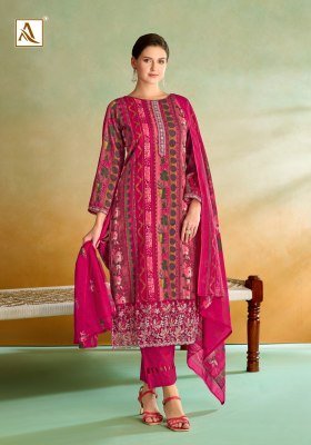 Alok Suit Sitara Night Pure Zam Cotton Foil Print Suit with Mal Mal Dupatta dress material catalogs