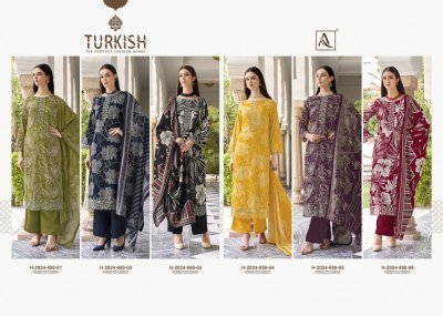 Alok Suit Turkish Premium Unstitched Dress Viscose Rayon with Fancy Embroidery And Silk Print Dupatta Wholesale dress material catalogs