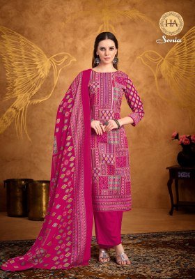 Alok Suit by Harshit Sonia Pure Soft Cotton Fancy Print Unstitched Suit with Swarovski Diamond Work And Designer Dupatta Wholesale  dress material catalogs