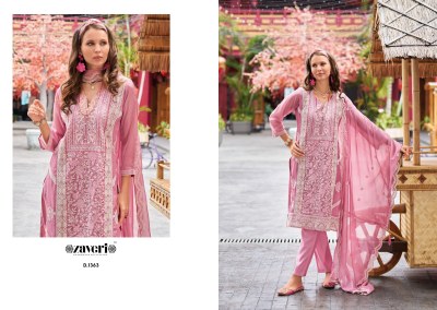 Alvina by zaveri soft blooming organza emboidery work kurti pant dupatta catalogue at low rate readymade suit catalogs