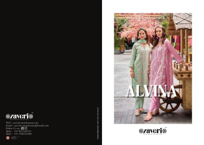 Alvina by zaveri soft blooming organza emboidery work kurti pant dupatta catalogue at low rate readymade suit catalogs