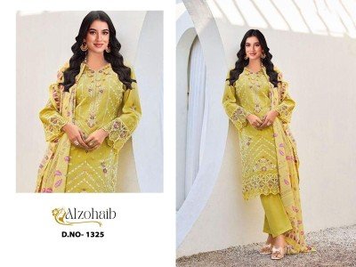 Alzohaib D No  1320 1321 1322 1323 1324 1325 Cotton Elegance Unstitched Suit Classic Cotton Salwar Kameez  Wholesale dress material catalogs