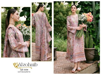 Alzohaib present Pure Cotton Self Boring dress material catalogue at wholesale rate pakistani suit catalogs