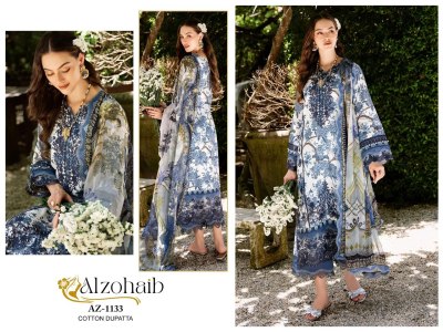 Alzohaib present Pure Cotton Self Boring dress material catalogue at wholesale rate pakistani suit catalogs