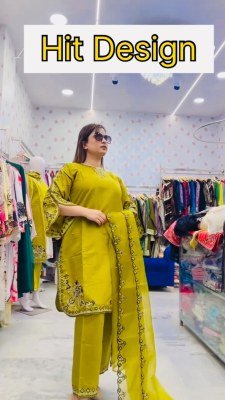 Amavi Ac-7049 Premium Roman Silk Top Pant Dupatta with Heavy Embroidery Wholesale Ethnic Wear kurtis catalogs