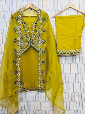 Amavi Ac-7049 Premium Roman Silk Top Pant Dupatta with Heavy Embroidery Wholesale Ethnic Wear kurtis catalogs
