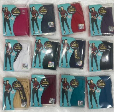 Amavi Comfort Lady Pant Cotton Stretch  Medium Rise  Ultra Comfortable Elastic Waistband with Front Mobile Pocket Wholesale bottom wear catalogs