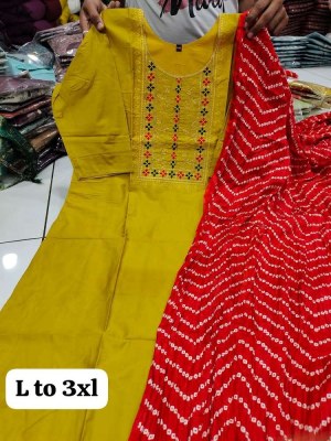 Amavi Presents Chanderi Cotton Handwork Kurti With Dupatta Set size set Kurti buy wholesaler rate Size wise Combo Set