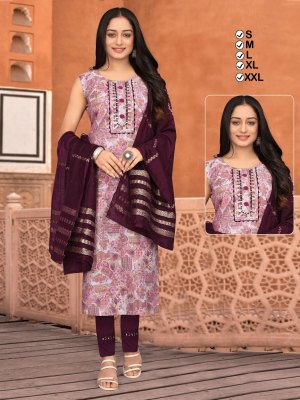 Amavi Presents Modal printed Embroidery Work Kurti Pant Dupatta Set Size Set Combo Kurti manufacture price  