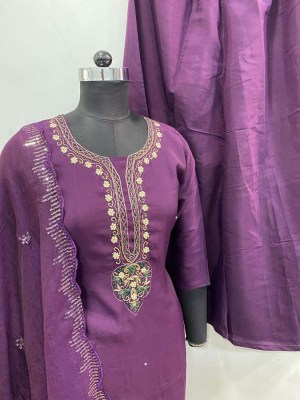 Amavi Presents Roman Silk Hand Work Ready Made size set Palazzo Suits wholesaler  kurtis catalogs