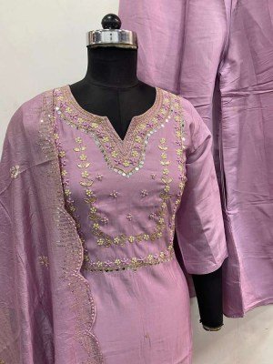 Amavi Presents Roman Silk Hand Work Ready Made size set Palazzo Suits  kurtis catalogs