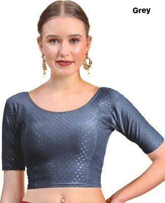 Amavi Traditional Saree Blouse with Modern Round Neck Dobby Cotton Lycra Wholesale blouse