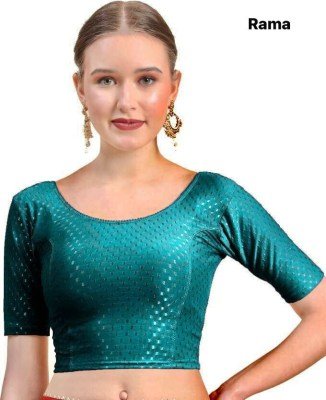 Amavi Traditional Saree Blouse with Modern Round Neck Dobby Cotton Lycra Wholesale blouse