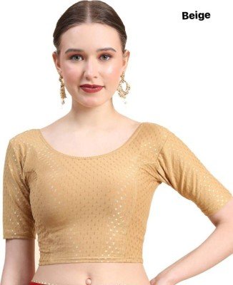 Amavi Traditional Saree Blouse with Modern Round Neck Dobby Cotton Lycra Wholesale blouse