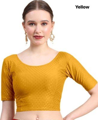 Amavi Traditional Saree Blouse with Modern Round Neck Dobby Cotton Lycra Wholesale blouse