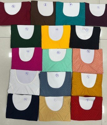 Amavi Traditional Saree Blouse with Modern Round Neck Dobby Cotton Lycra Wholesale blouse