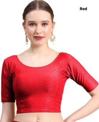 Amavi Traditional Saree Blouse with Modern Round Neck Dobby Cotton Lycra Wholesale blouse