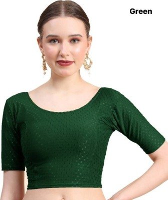 Amavi Traditional Saree Blouse with Modern Round Neck Dobby Cotton Lycra Wholesale blouse