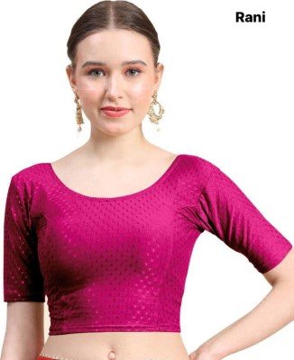 Amavi Traditional Saree Blouse with Modern Round Neck Dobby Cotton Lycra Wholesale blouse