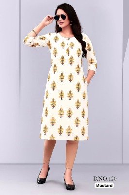Amavi White Straight Printed Rayon Kurti with One Side Pocket for Women Wholesale kurtis catalogs