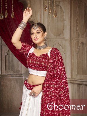 Amavi by ghoomar Cotton with Ikkat print with foil designer lehenga choli catalogue at wholesale rate Amavi