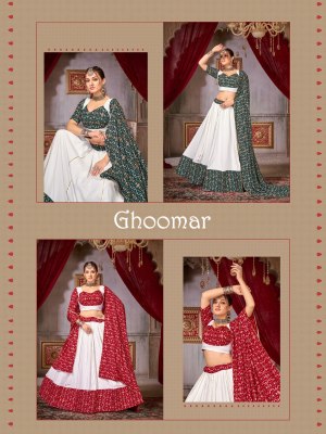 Amavi by ghoomar Cotton with Ikkat print with foil designer lehenga choli catalogue at wholesale rate kurtis catalogs