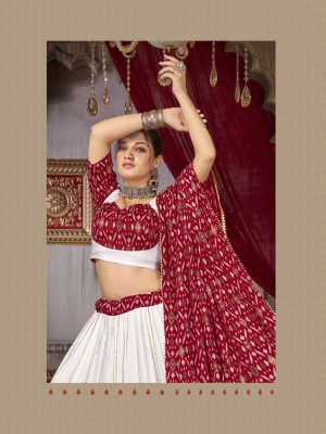Amavi by ghoomar Cotton with Ikkat print with foil designer lehenga choli catalogue at wholesale rate kurtis catalogs