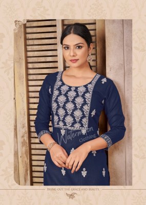Amavi by yogita cotton fabric with embroidery fancy top at wholsale rate kurtis catalogs