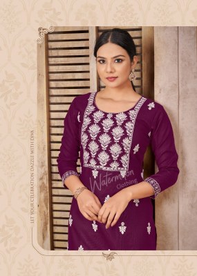 Amavi by yogita cotton fabric with embroidery fancy top at wholsale rate kurtis catalogs