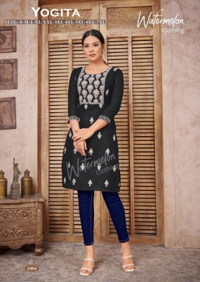 Amavi by yogita cotton fabric with embroidery fancy top at wholsale rate kurtis catalogs