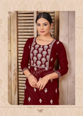 Amavi by yogita cotton fabric with embroidery fancy top at wholsale rate kurtis catalogs