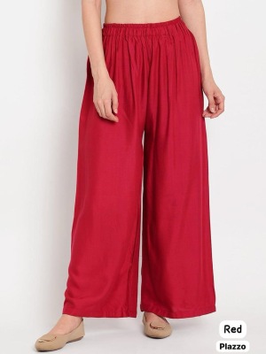 Amavi lunch Trendy Full Flair Solid plazzo in 11 Colors with one side pocket at low range bottom wear catalogs