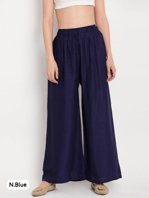 Amavi lunch Trendy Full Flair Solid plazzo in 11 Colors with one side pocket at low range bottom wear catalogs