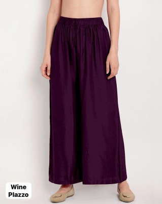 Amavi lunch Trendy Full Flair Solid plazzo in 11 Colors with one side pocket at low range bottom wear catalogs