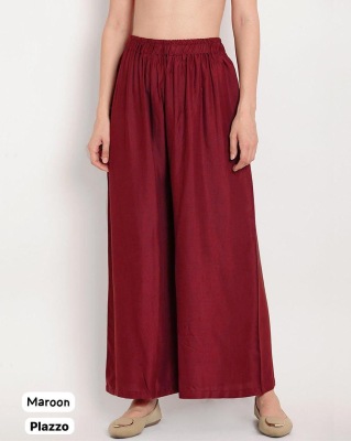 Amavi lunch Trendy Full Flair Solid plazzo in 11 Colors with one side pocket at low range bottom wear catalogs