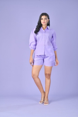 Amavi present Cotton flex solid shorts co ord set catalogue at affordable rate Size wise Combo Set