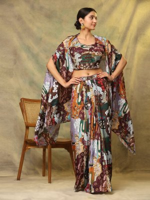Amavi present Design no C362 hand embroidered blouse skirt and shrug indowestern catalogue at low rate Amavi