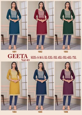 Amavi present geeta 3 viscose rayon Bombay pattern white cotton embroidered work kurti catalogue at amaviexpo.com kurtis catalogs