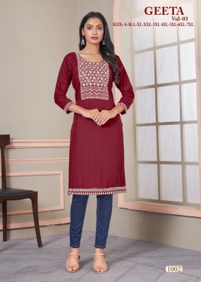 Amavi present geeta 3 viscose rayon Bombay pattern white cotton embroidered work kurti catalogue at amaviexpo.com kurtis catalogs