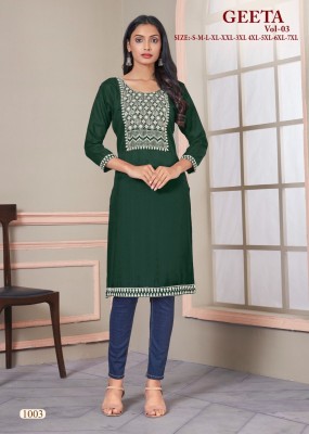 Amavi present geeta 3 viscose rayon Bombay pattern white cotton embroidered work kurti catalogue at amaviexpo.com kurtis catalogs